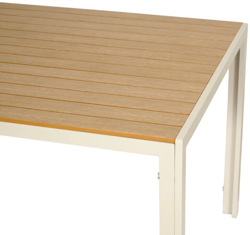 Trädgårdsbord Vermont Sandgrå/Teak 205 x 90 cm Sunlife