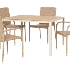 Trädgårdsbord Vermont Sandgrå/Teak 150 x 90 cm Sunlife