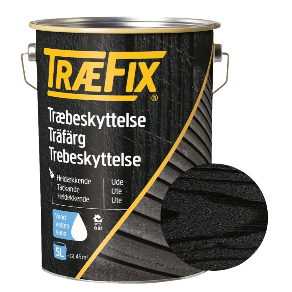 Träfärg Svart 5 L Træfix