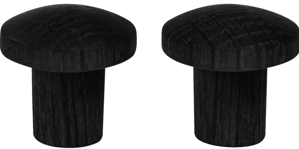 Träknopp Svart Ek Ø25 mm 2-pack Home>it