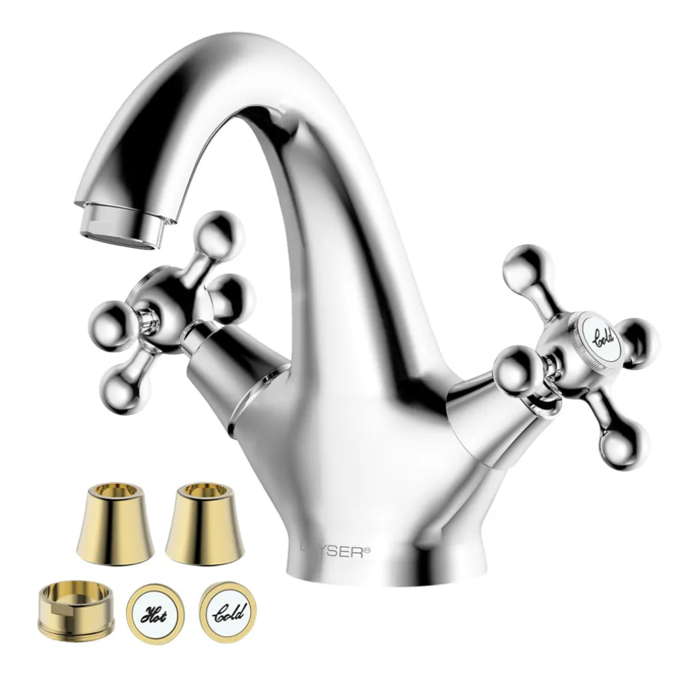 Tvättställsblandare Magnolia Krom/Guld Geyser