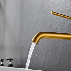 Tvättställsblandare Slim Vinkel Mässing 282 mm