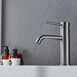Tvättställsblandare Slim Vinkel Gunmetall 183 mm
