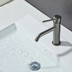 Tvättställsblandare Slim Vinkel Gunmetall 183 mm