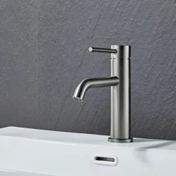 Tvättställsblandare Slim Vinkel Gunmetall 183 mm