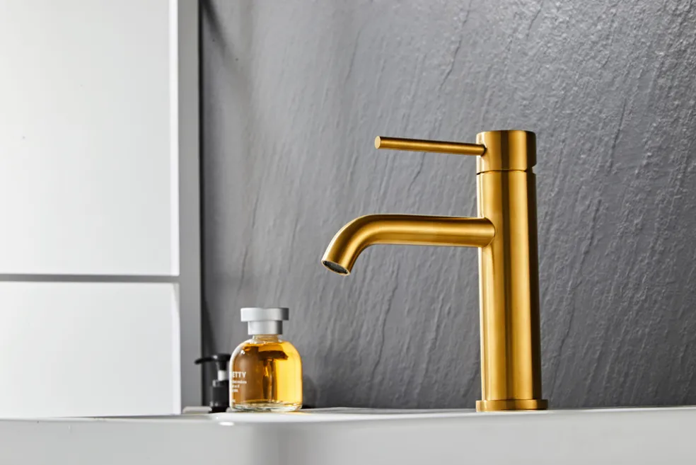 Tvättställsblandare Slim Vinkel Mässing 183 mm