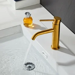Tvättställsblandare Slim Vinkel Mässing 183 mm