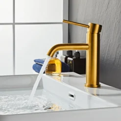 Tvättställsblandare Slim Vinkel Mässing 183 mm