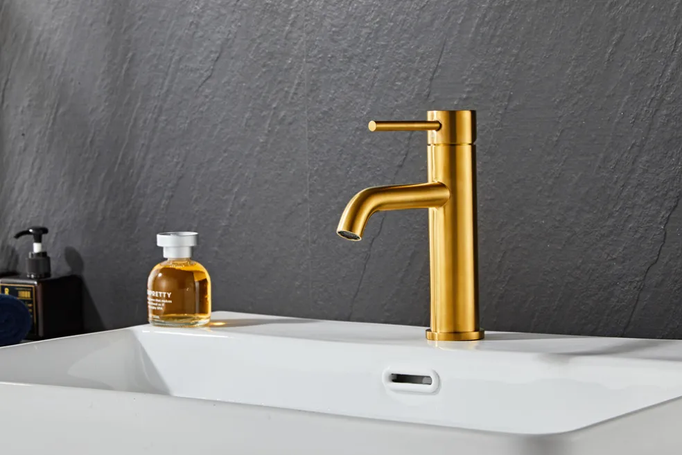 Tvättställsblandare Slim Vinkel Mässing 183 mm
