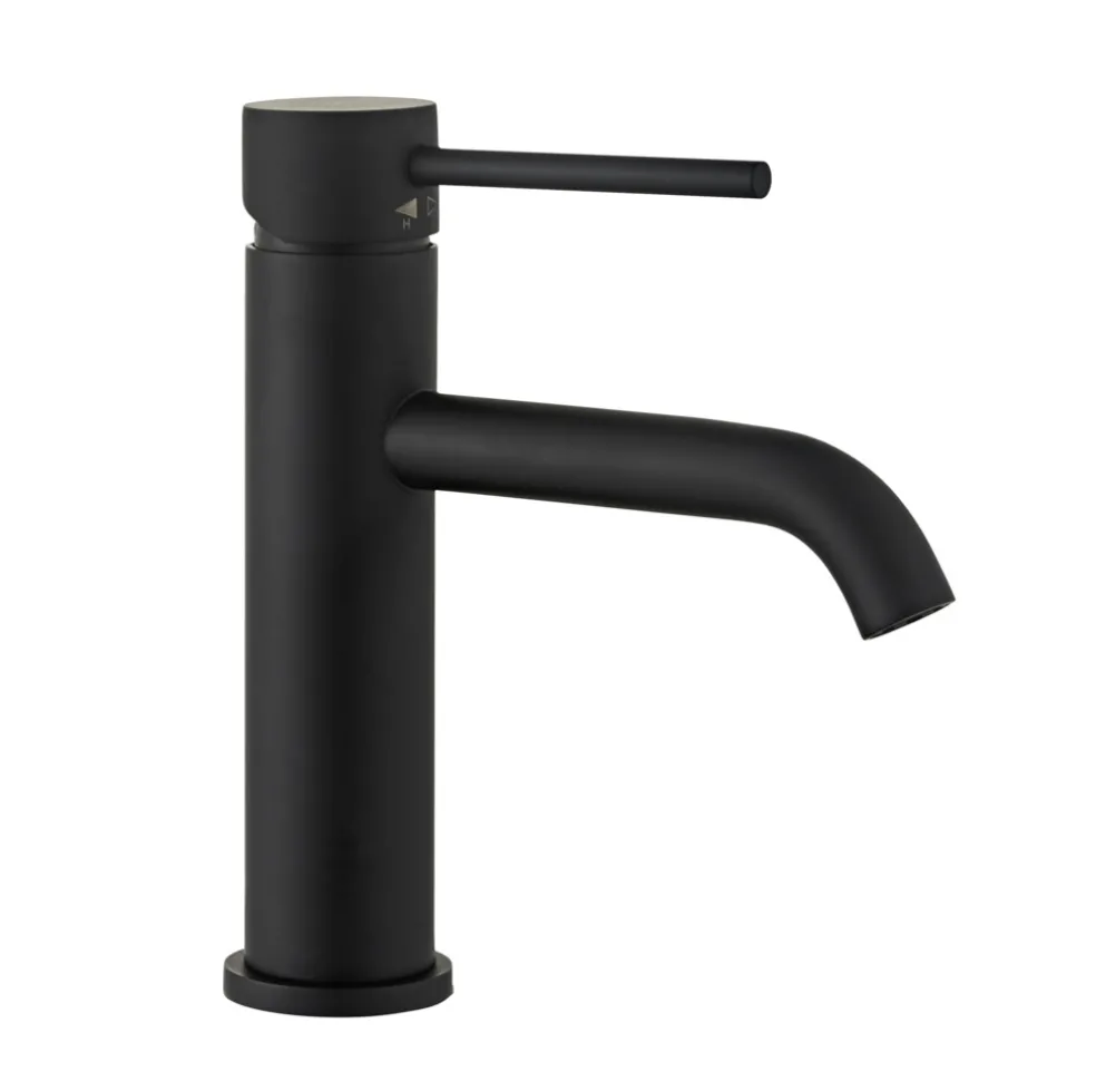 Tvättställsblandare Slim Vinkel Svart 183 mm