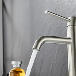 Tvättställsblandare Slim Vinkel Borstad 183 mm