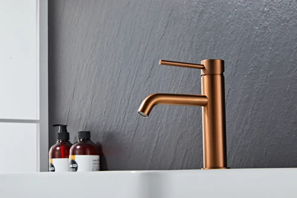 Tvättställsblandare Slim Vinkel Koppar 183 mm