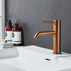 Tvättställsblandare Slim Vinkel Koppar 183 mm
