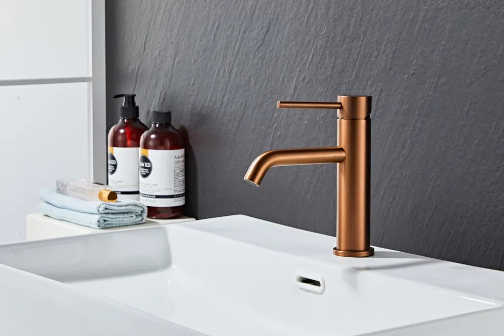 Tvättställsblandare Slim Vinkel Koppar 183 mm