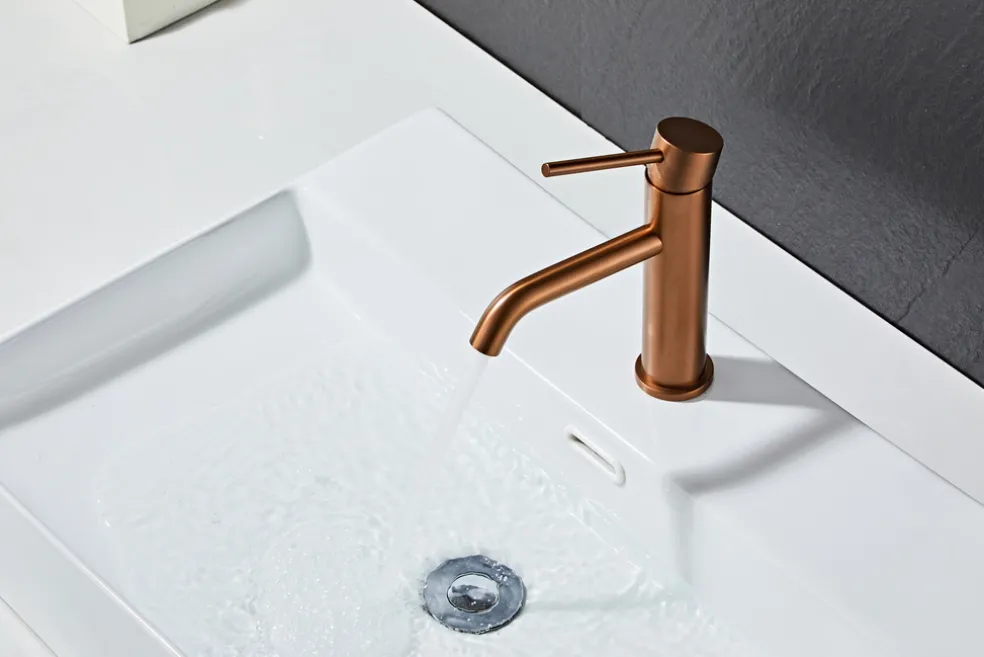 Tvättställsblandare Slim Vinkel Koppar 183 mm