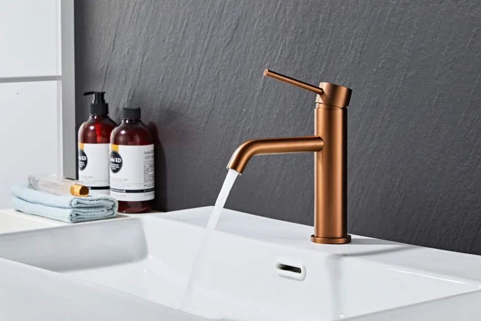 Tvättställsblandare Slim Vinkel Koppar 183 mm