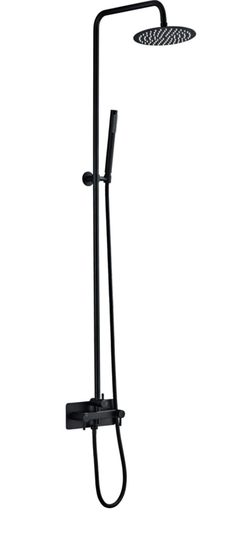 Utedusch Varm-/Kallvatten Svart Ø200 mm REN