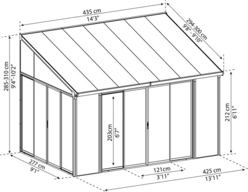 Uterum Sanremo Vit 3 x 4,25 m Canopia by Palram