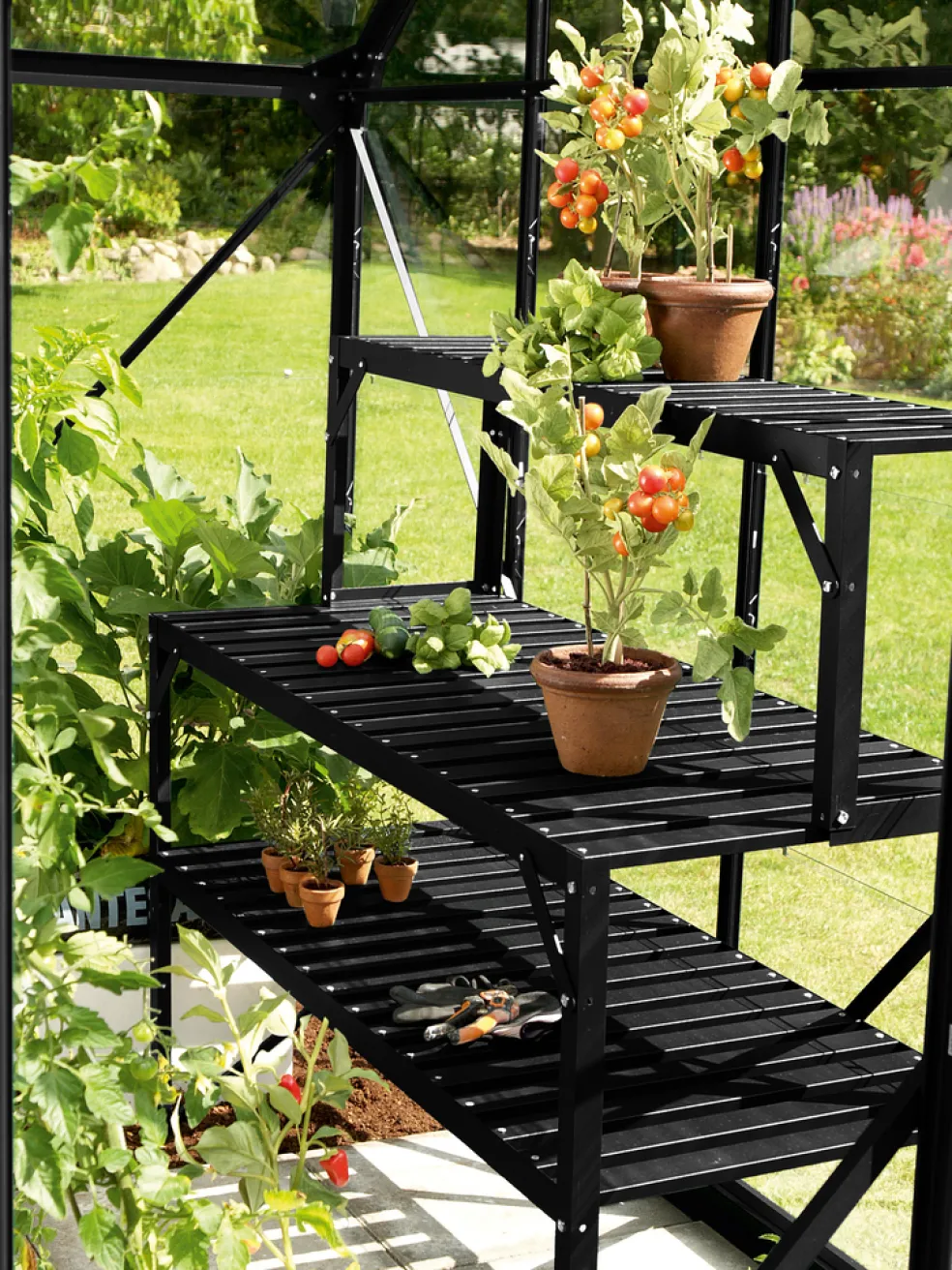 Överdel Bord Växthus 1200 x 260 x 365 mm Svart Vitavia
