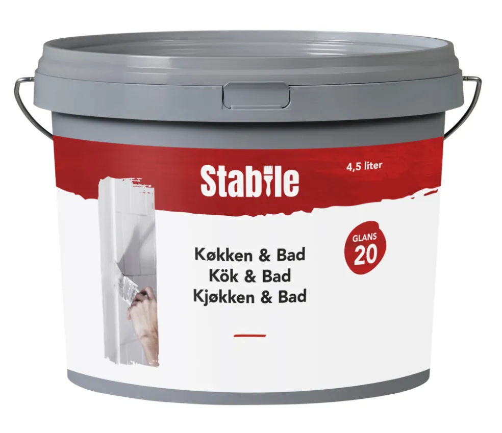 Väggfärg Kök & Bad Vit 4,5 L Stabile