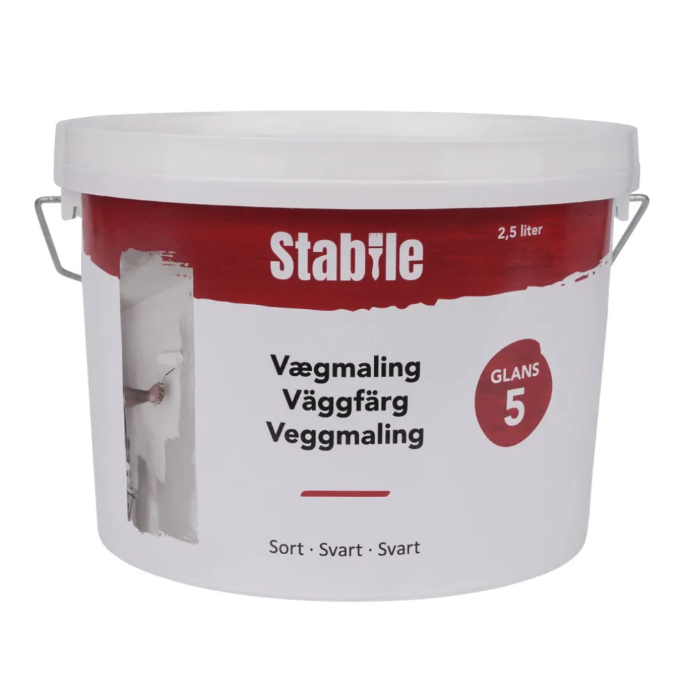Väggfärg Tak & Vägg Svart 2,5 L Stabile