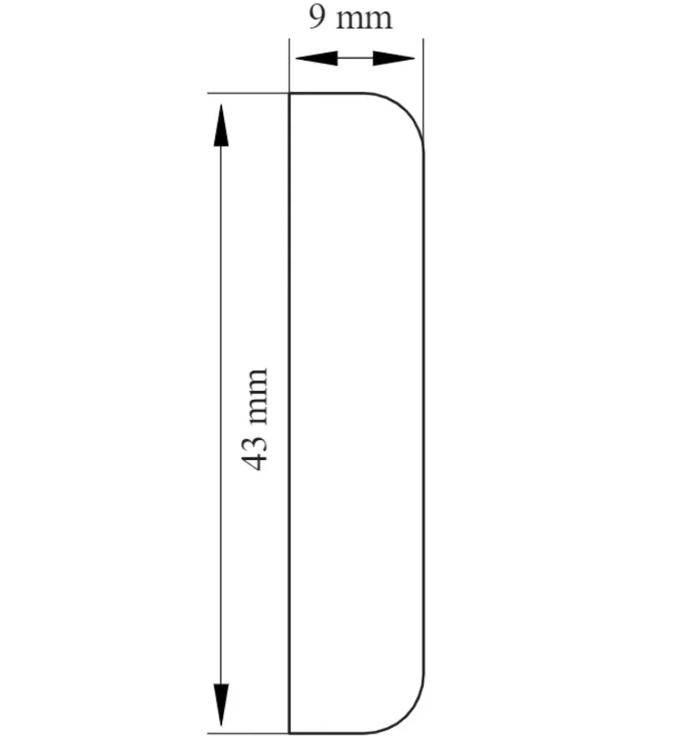 Vägglist PVC Vit 9 x 43 mm - 2,5 m Primo