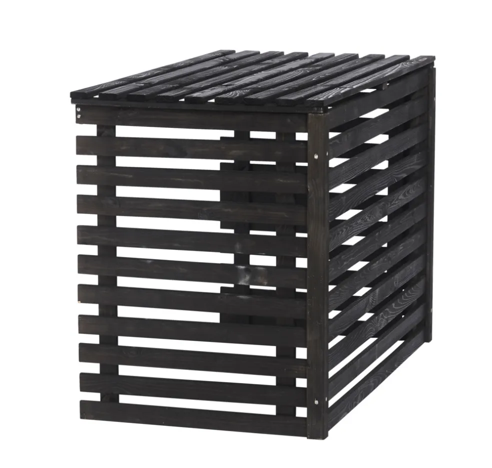 Värmepumpsskydd Trä Svart 96 x 71 x 53 cm