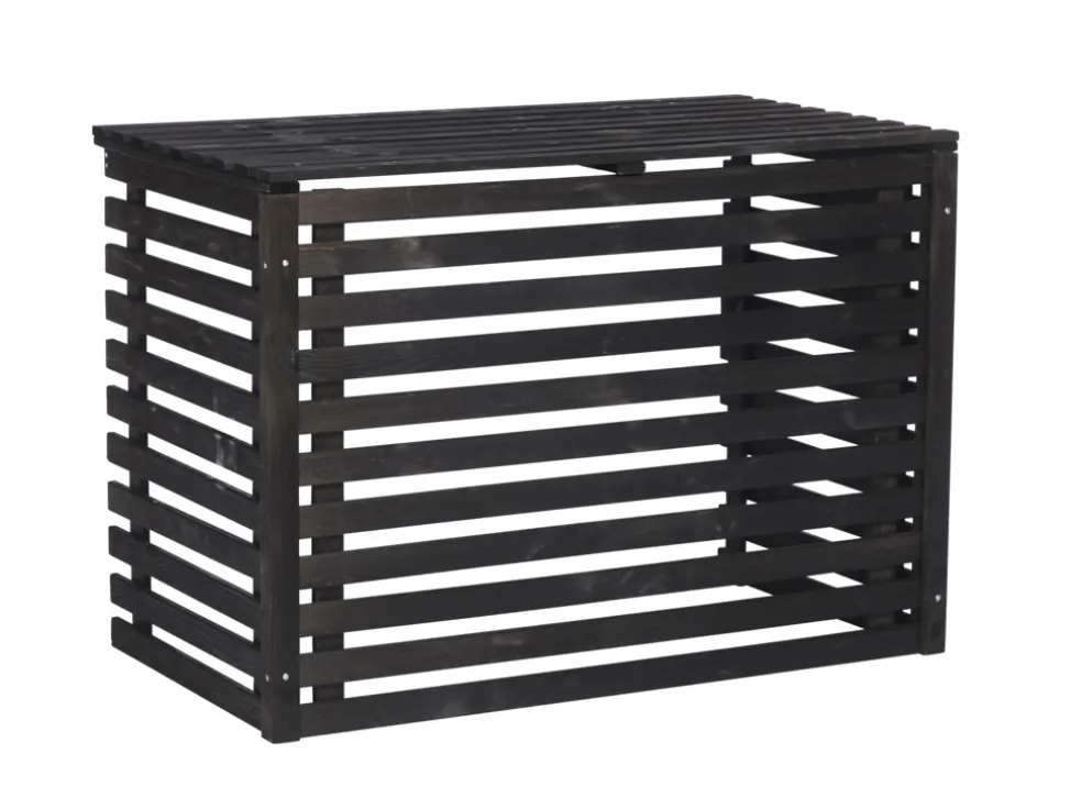 Värmepumpsskydd Trä Svart 96 x 71 x 53 cm