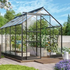 Växthus Apollo 6200 Svart Glas Sockel 6,2 m² Vitavia