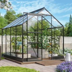 Växthus Apollo 5000 Svart Glas Sockel 5 m² Vitavia