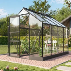 Växthus Apollo 5000 Svart Glas Sockel 5 m² Vitavia