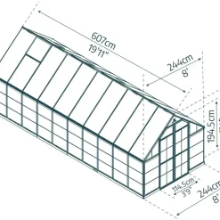 Växthus Balance 14,8 m² Mörkgrå Canopia by Palram