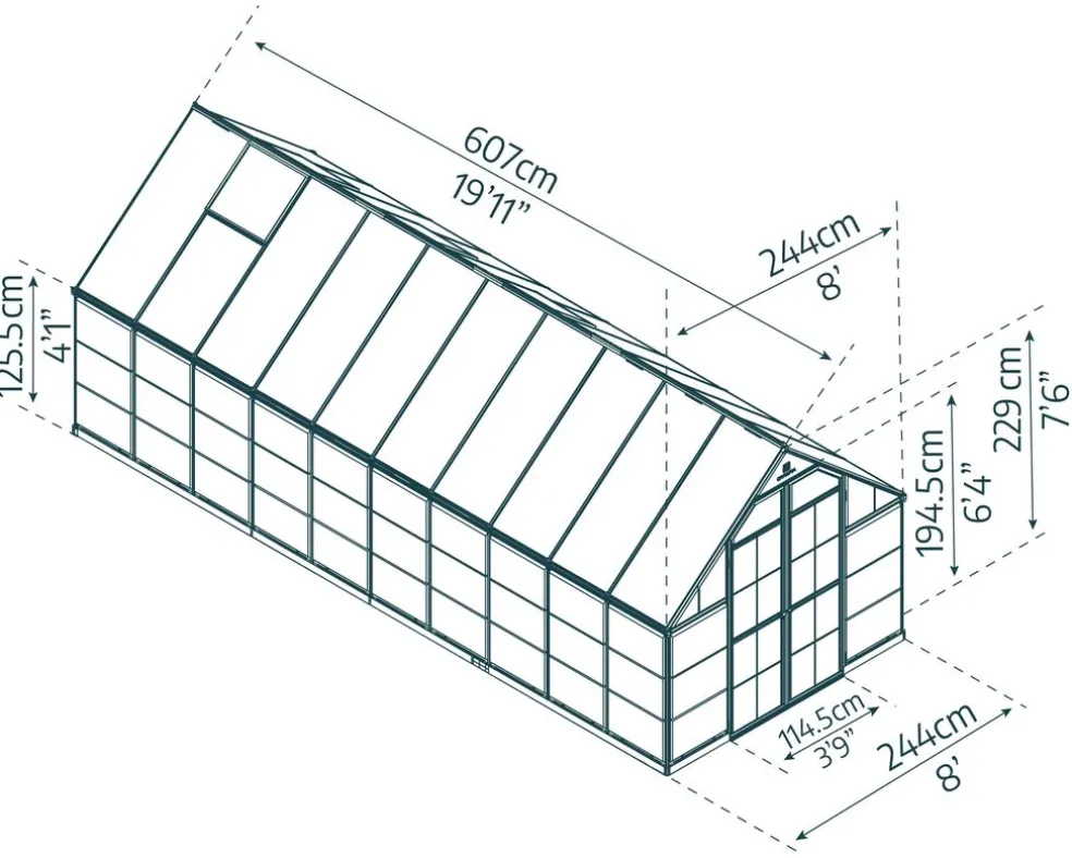 Växthus Balance 14,8 m² Silver Canopia by Palram