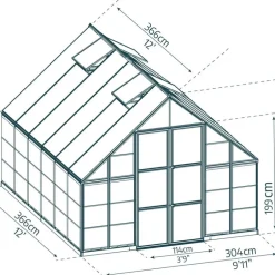 Växthus Balance 10,8 m² Silver Canopia by Palram