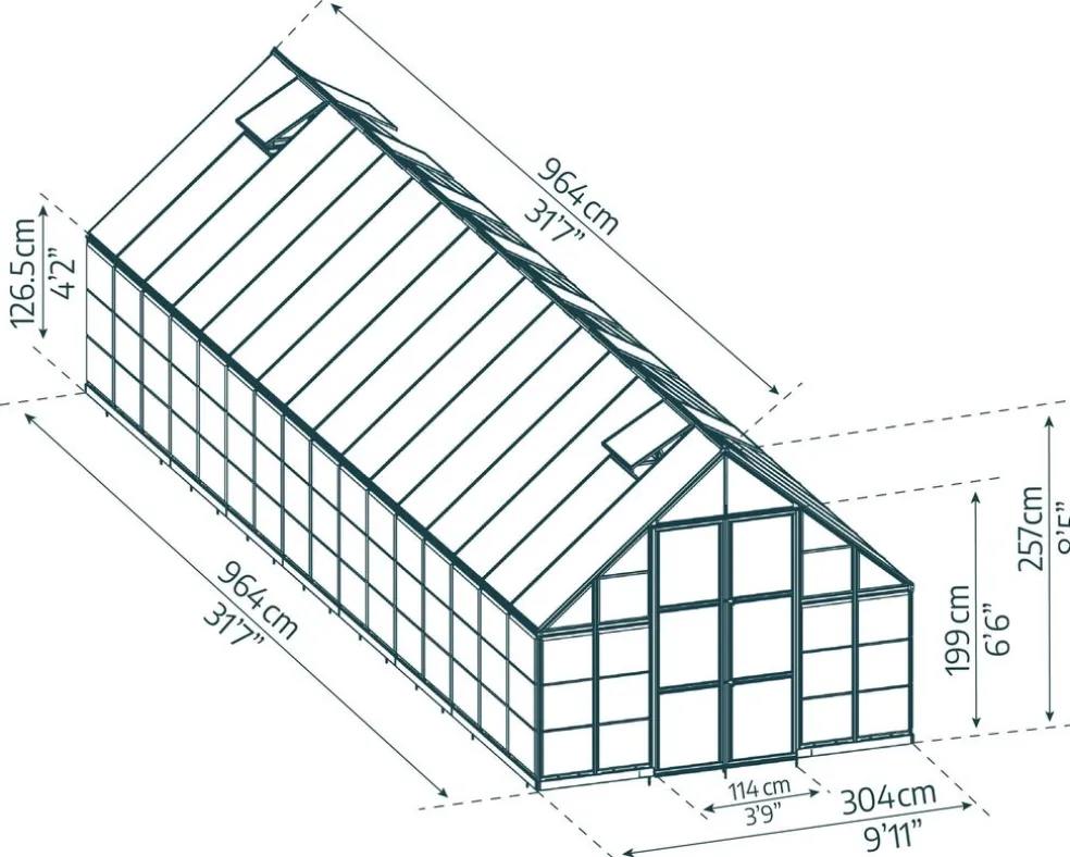 Växthus Balance 28,7 m² Silver Canopia by Palram