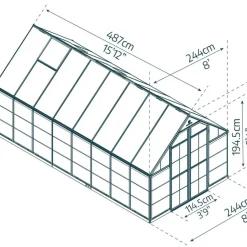 Växthus Balance 11,9 m² Silver Canopia by Palram