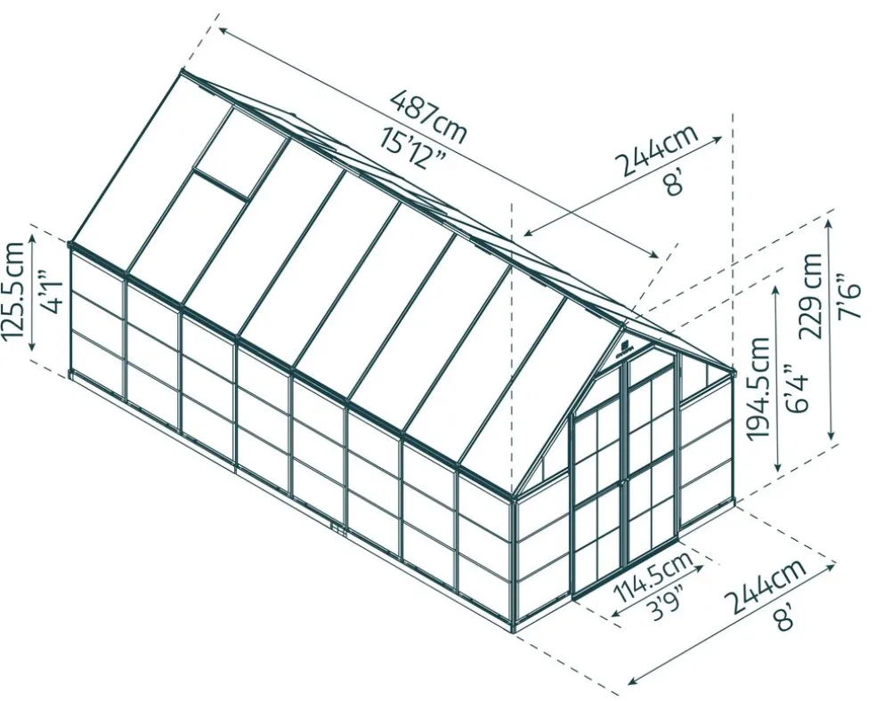 Växthus Balance 11,9 m² Silver Canopia by Palram