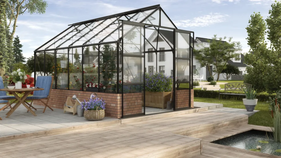 Växthus Cassandra 9900 Svart Glas Crest 9,9 m² Vitavia