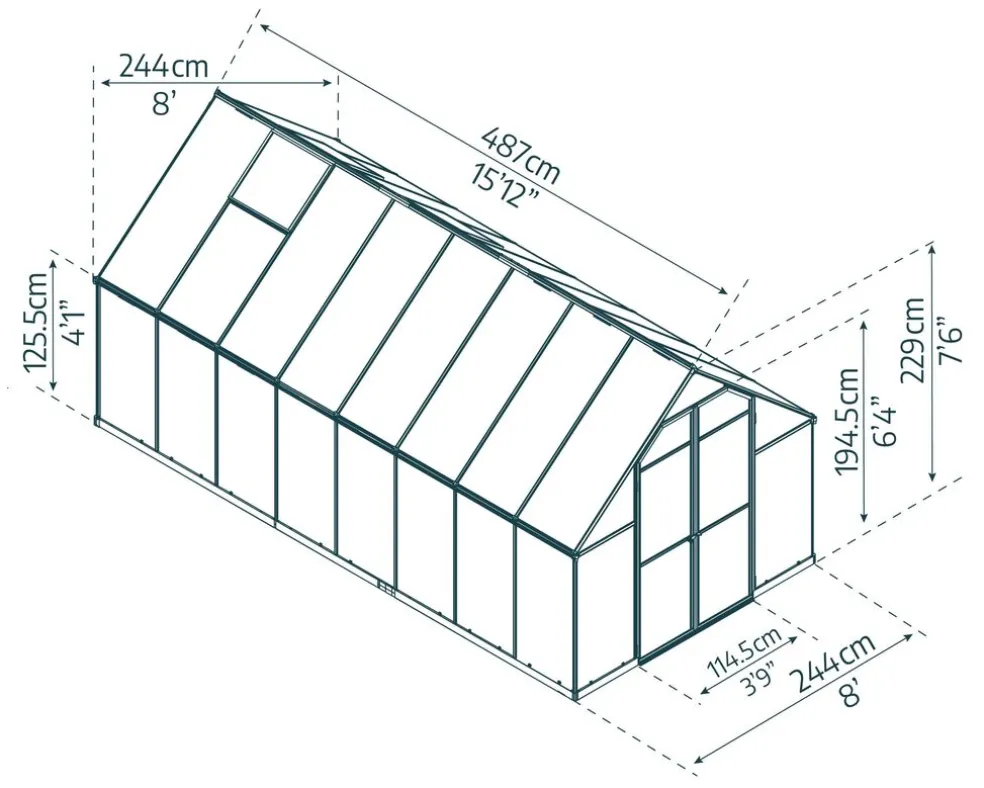 Växthus Essence 11,8 m² Silver Canopia by Palram