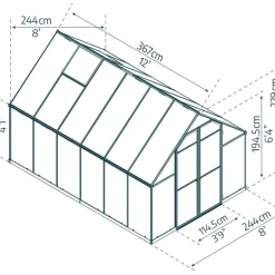 Växthus Essence 9 m² Silver Canopia by Palram