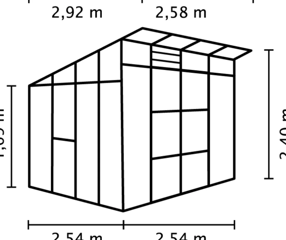 Växthus Freya 7600 Svart Glas/Poly 7,6 m² Vitavia