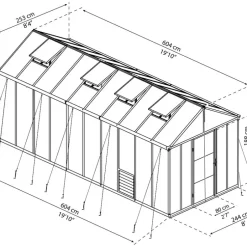 Växthus Glory Premium 15,3 m² Mörkgrå Canopia by Palram