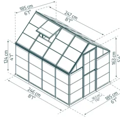 Växthus Harmony 4,6 m² Mörkgrå Canopia by Palram