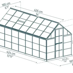 Växthus Harmony 7,9 m² Silver Canopia by Palram