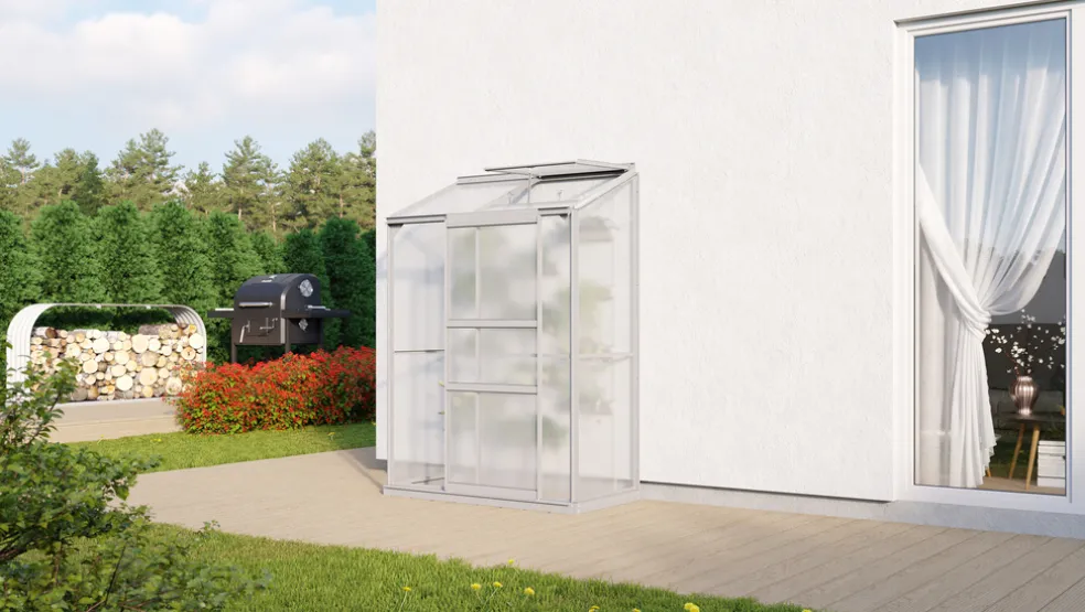 Växthus Ida 900 Alu Poly Sockel 0,9 m² Vitavia