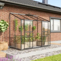Växthus Ida 3300 Svart Glas 3,3 m² Vitavia