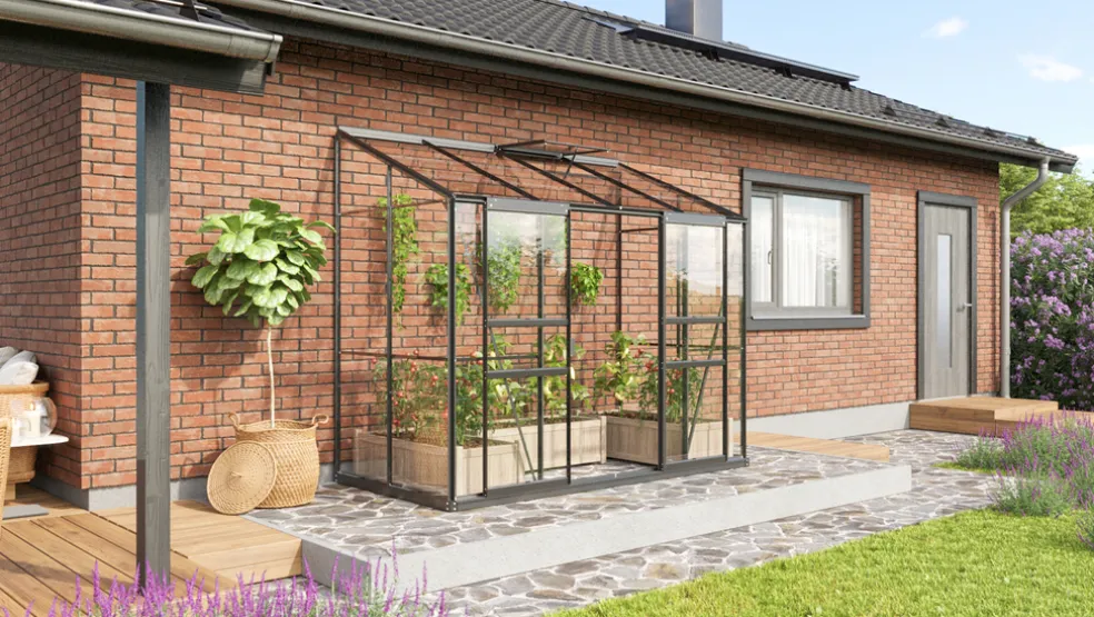 Växthus Ida 3300 Svart Glas 3,3 m² Vitavia