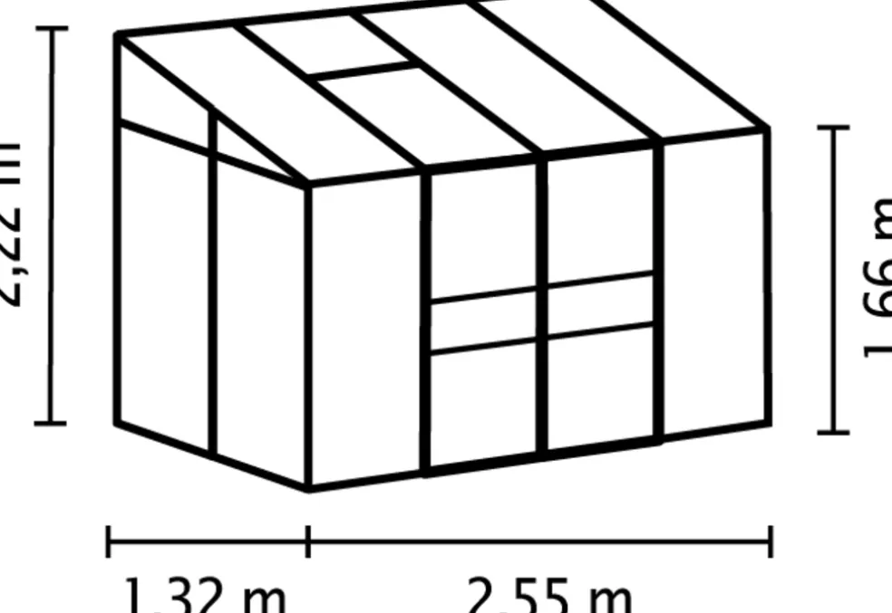 Växthus Ida 3300 Svart Glas 3,3 m² Vitavia