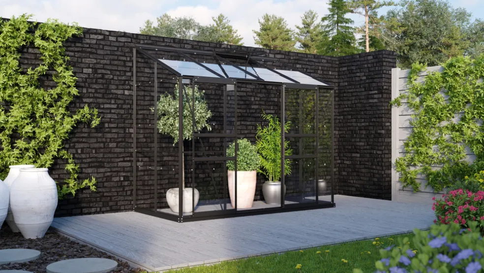 Växthus Ida 3300 Svart Glas 3,3 m² Vitavia