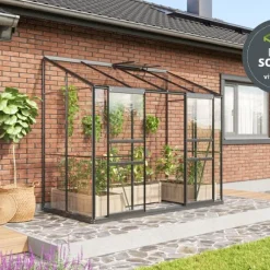 Växthus Ida 3300 Svart Glas Sockel 3,3 m² Vitavia